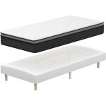 Ensemble matelas et sommier 90x190 dewinner, sommier tapissier 90x190 cm et matelas ressorts ensach�s ...