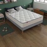 Ensemble merinos matelas ressorts ensachs + mousse mmoire sweety, sommier en kit dco et pieds 160x200 ...