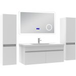 Acezanble - ensemble meuble 100 cm, lavabo cramique simple + 2 colonnes + miroir salle de bain bluetooth ...