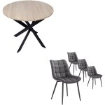 Skraut home - ensemble meubles, lot de 4 chaises de salle  manger, chaise tapisse, chaises, table  ...