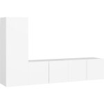 Ensemble de meubles armoire buffet tv télévision salon chambre séjour 3 pièces bois d'ingénierie blanc ... Ensemble de meubles armoire buffet tv télévision salon chambre séjour 3 pièces bois d'ingénierie blanc ...