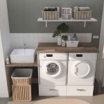 Cuisibane - ensemble meubles buanderie - emplacements lave - linge et s�che - linge sur�lev�s - b09