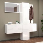 Ensemble meuble � chaussures armoire d'entr�e avec miroir et porte - manteaux 2 meubles linda