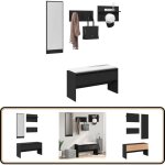 Ensemble de meubles de couloir 4 pcs noir bois d'ingénierie - meuble d'entrée - banc d'entrée - rangement ... Ensemble de meubles de couloir 4 pcs noir bois d'ingénierie - meuble d'entrée - banc d'entrée - rangement ...