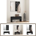Vidaxl - ensemble de meubles de couloir noir bois d'ingénierie - banc entrée - meuble couloir - banc ... Vidaxl - ensemble de meubles de couloir noir bois d'ingénierie - banc entrée - meuble couloir - banc ...