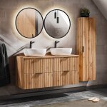 Petits - meubles - ensemble meuble double vasque 120cm et colonne adriel bois