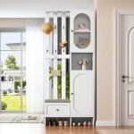 Ensemble de meubles d'entrée 200 cm, vestiaire d'entrée avec deux portes, meuble à chaussures, banc à ... Ensemble de meubles d'entrée 200 cm, vestiaire d'entrée avec deux portes, meuble à chaussures, banc à ...