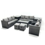 Ensemble de meubles de jardin en polyrotin avec table basse fauteuil 2 tables d'appoint 2 petits tabourets ... Ensemble de meubles de jardin en polyrotin avec table basse fauteuil 2 tables d'appoint 2 petits tabourets ...