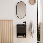 Mob - in - ensemble lave - mains avec niche, robinet et miroir ovale