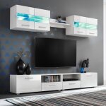 The living store - ensemble meuble mural tv 5 pcs lumires led haute brillance - meubles tv - meuble ...