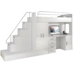 Chambre enfant complte salmere 100, blanc + blanc brillant