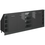 Ensembles de meuble de rangement sous pente rion, anthracite brillant / anthracite, lot de 5, vicco