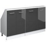 Ensembles de meuble de rangement sous pente rion, anthracite brillant / blanc, lot de 2, vicco