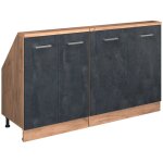 Ensembles de meuble de rangement sous pente rion, bton noir / chne dor, lot de 2, vicco