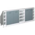 Ensembles de meuble de rangement sous pente rion, bleu - gris / blanc, lot de 5, vicco