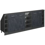 Ensembles de meuble de rangement sous pente rion, noir bton / anthracite, lot de 5, vicco