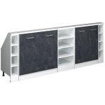 Ensembles de meuble de rangement sous pente rion, noir bton / blanc, lot de 5, vicco
