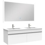 Acezanble - ensemble meuble salle de bain 120cm double vasque + miroir lumineux 3 couleurs + dimmable ... Acezanble - ensemble meuble salle de bain 120cm double vasque + miroir lumineux 3 couleurs + dimmable ...