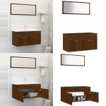 Ensemble de meubles de salle de bain 2 pcs chêne marron - meuble de salle de bain - armoire de salle ... Ensemble de meubles de salle de bain 2 pcs chêne marron - meuble de salle de bain - armoire de salle ...