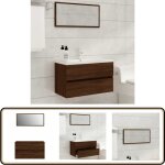 Vidaxl - ensemble de meubles de salle de bain 2 pcs chêne marron - meuble de salle de bain - armoire ... Vidaxl - ensemble de meubles de salle de bain 2 pcs chêne marron - meuble de salle de bain - armoire ...