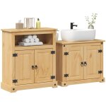 Ensemble de meubles salle de bain 2 pcs corona bois pin massif
