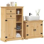 Ensemble de meubles salle de bain 2 pcs corona bois pin massif