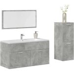 Ensemble de meubles de salle de bain 3 pcs gris b�ton vidaxl