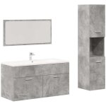 Ensemble de meubles de salle de bain 3 pcs gris b�ton vidaxl