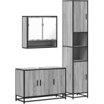 Ensemble de meubles de salle de bain 3 pcs sonoma gris vidaxl Ensemble de meubles de salle de bain 3 pcs sonoma gris vidaxl