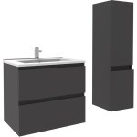 Acezanble - ensemble meubles salle de bain 60cm anthracite meuble avec colonne vasque ceramique Acezanble - ensemble meubles salle de bain 60cm anthracite meuble avec colonne vasque ceramique