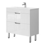 Vicco - ensemble de meubles de salle de bain clayton, blanc, 2 pièces, armoire basse 80 cm Vicco - ensemble de meubles de salle de bain clayton, blanc, 2 pièces, armoire basse 80 cm