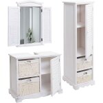 Décoshop26 - ensemble de meuble de salle de bain meuble lavabo miroir mural et armoire de rangement en ... Décoshop26 - ensemble de meuble de salle de bain meuble lavabo miroir mural et armoire de rangement en ...