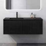 Mai&mai - ensemble de meubles de salle de bains meuble sous vasque 120 cm noir mat avec tiroirs soft ...