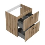 Ensemble de meubles de salle de bain - meuble vasque 60, robinetterie noire, colonne et miroir rietti ...