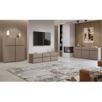 Meublorama - ensemble meubles de salon havana ? buffet haut, meuble tv, buffet bas ? design moderne beige ...