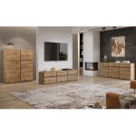 Meublorama - ensemble meubles de salon havana ? buffet haut, meuble tv, buffet bas ? design moderne chne ...