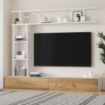 Ensemble de meubles de salon, meuble tv 180x35x22, 5 cm, une étagère sur pied et une étagère murale, ... Ensemble de meubles de salon, meuble tv 180x35x22, 5 cm, une étagère sur pied et une étagère murale, ...