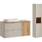 Petits - meubles - ensemble meuble simple vasque 120cm 2 tiroirs panier à linge et colonne manoa cachemire ... Petits - meubles - ensemble meuble simple vasque 120cm 2 tiroirs panier à linge et colonne manoa cachemire ...