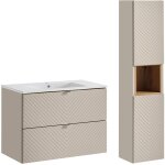 Petits - meubles ? ensemble de meubles de salle de bain 80cm ? meuble sous vasque � suspendre avec 2 ...