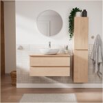 Mob - in - ensemble meuble simple vasque sorrento 80 cm + vasque + robinet + miroir + colonne