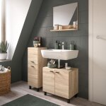 Ensemble meuble sous lavabo + 2 meubles dcor chne - bostoz
