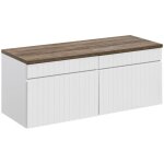 Ensemble meubles sous vasque + plateau - 120 cm - emblematic white - livraison gratuite
