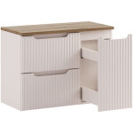 Ensemble meuble suspendu sous vasque 50 cm et cargo 30 cm nova cachemire avec plan ch�ne