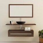 Ensemble meuble tiroir vasque et miroir salle de bain eleganzia 130 cm en bois teck taille - meuble + ... Ensemble meuble tiroir vasque et miroir salle de bain eleganzia 130 cm en bois teck taille - meuble + ...