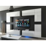 Viva - ensemble meuble tv concept 20 - 20 - hg - w - 2 1a blanc brillant 260 cm
