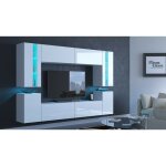 Viva - ensemble meuble tv concept 24 - hg - w - 2 blanc brillant 240 cm