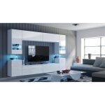 Viva - ensemble meuble tv concept 27 - 27 - hg - w - 2 - 1a blanc brillant 240 cm