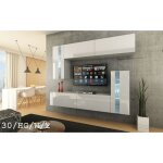 Viva - ensemble meuble tv concept 30 - 30 - hg - w - 2 - 1a blanc brillant 203 cm