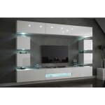 Viva - ensemble meuble tv concept c80 - 18w - hg2 - 1a blanc brillant 257 cm