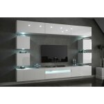 Viva - ensemble meuble tv concept c81 - 18w - hg2 - 1a blanc brillant 257 cm